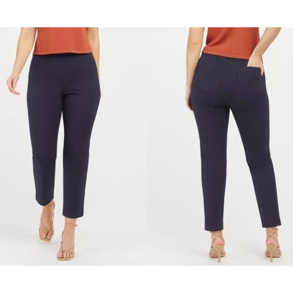 SPANX On The Go Ankle Slim Straight Pant -  Navy L - Picture 1 of 8